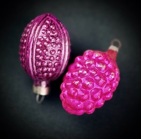 Two Antique German Glass Ornaments