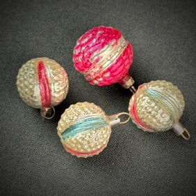 Four Antique German Glass Ornaments