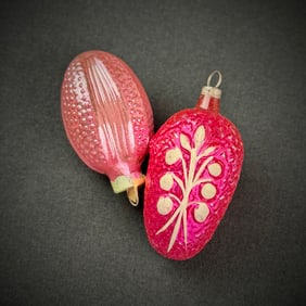 Two Antique German Glass Ornaments