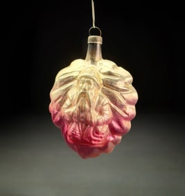 Antique German Glass Pinecone Santa Ornament