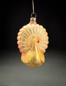 Antique German Glass Peacock Ornament