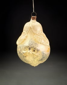 Antique German Glass Pear Ornament