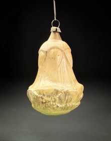 Antique German Molded Glass Bell Ornament