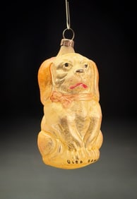 Antique German Glass Dog Ornament