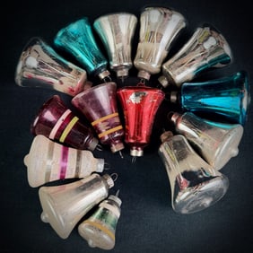 Lot of Vintage Glass Bell Christmas Ornaments