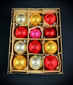 Vintage Shiny Brite Glass Ornaments in Box