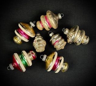 Lot of 7 Vintage Glass Christmas Ornaments