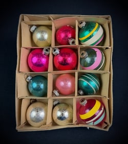 Vintage Glass Christmas Ball Ornaments (12)