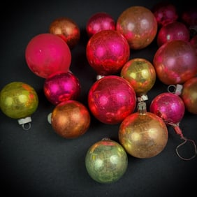 Vintage Assorted Glass Christmas Ornaments Lot