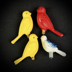 Lot of 4 Vintage Plastic Bird Figural Lights