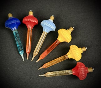 Lot of 6 Vintage Christmas Bubble Lights