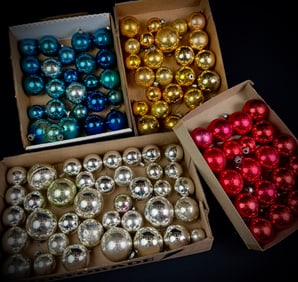 Lot of Vintage Glass Ball Ornaments