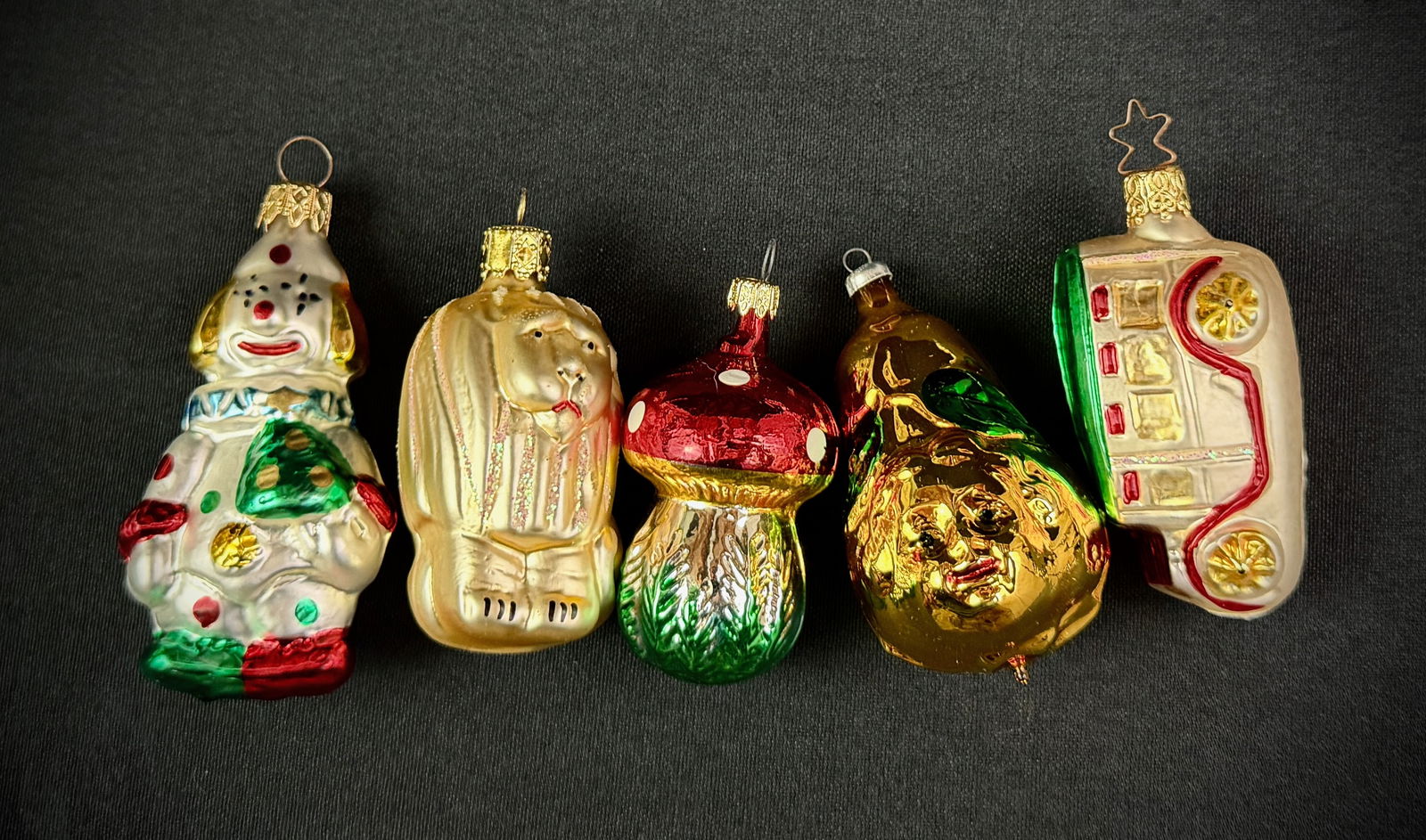 Five Retro-Style Glass Christmas Ornaments (1 of 4)