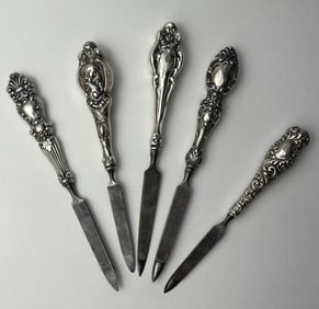 Group of Antique Sterling Silver Handle Nail Files