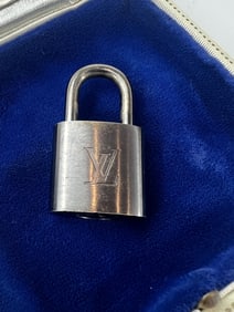 Vintage Louis Vuitton Silver Tone Padlock Pendant