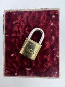 Vintage Gucci Two Tone Padlock Lock Pendant