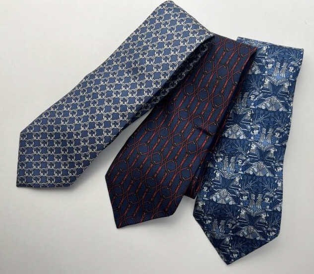 Three Vintage Hermes Paris French Silk Neck Ties (1 of 7)