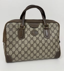 Vintage 1970s Gucci Brown Monogram Doctor Bag