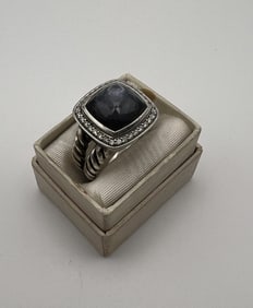 David Yurman Diamond Amethyst Sterling Ring