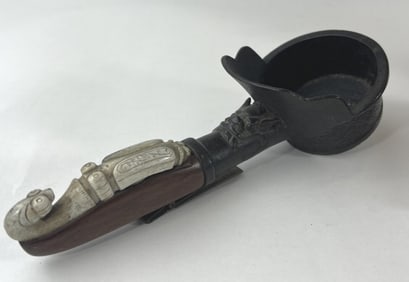 Antique Chinese Carved Jade & Bronze Vessel