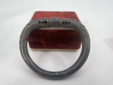 Antique Chinese Silver Dragon Bangle Bracelet