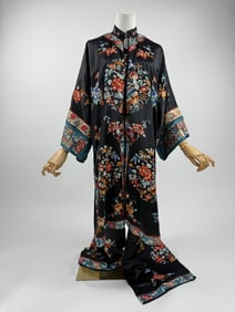 Antique Chinese 1920s Black Silk 3 Pc Set