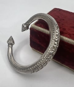 Antique Chinese Silver Cuff or Bypass Bracelet