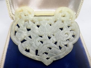 Antique Chinese Carved Jade Large Scale Pendant