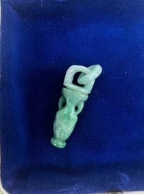 Chinese Carved Jade Urn Form Necklace Pendant