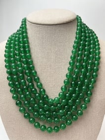 Impressive 102 Inch Long Chinese Jade Necklace