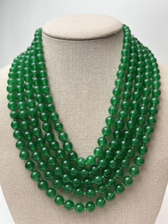 Impressive 102 Inch Long Chinese Jade Necklace (1 of 6)