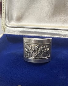 Antique Chinese Silver Multi Band Puzzle Knot Ring