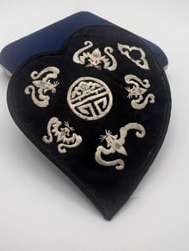 Antique Chinese Early 20th C Silk Ear Muff Cover