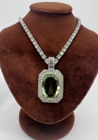 Antique Otis Sterling & Paste Art Deco Necklace