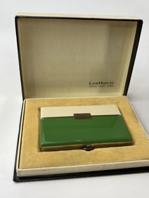 Antique French Art Deco Enamel Compact in Box