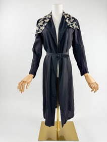 Vintage 1930s Art Deco Silk Belted Robe Jacket