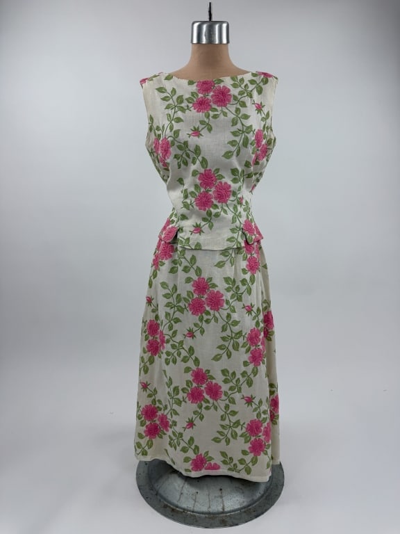 Vintage 1950s Hattie Carnegie Floral 2 Pc Set (1 of 9)