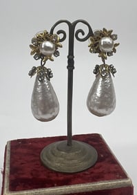 Miriam Haskell Vintage Costume Jewelry Earrings