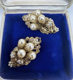 Miriam Haskell Vintage Costume Jewelry Earrings
