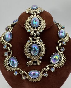 Coro Costume Jewelry Demi Parure Rhinestone Set