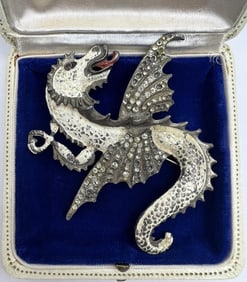 Vintage H Pomerantz Inc NY Dragon Brooch