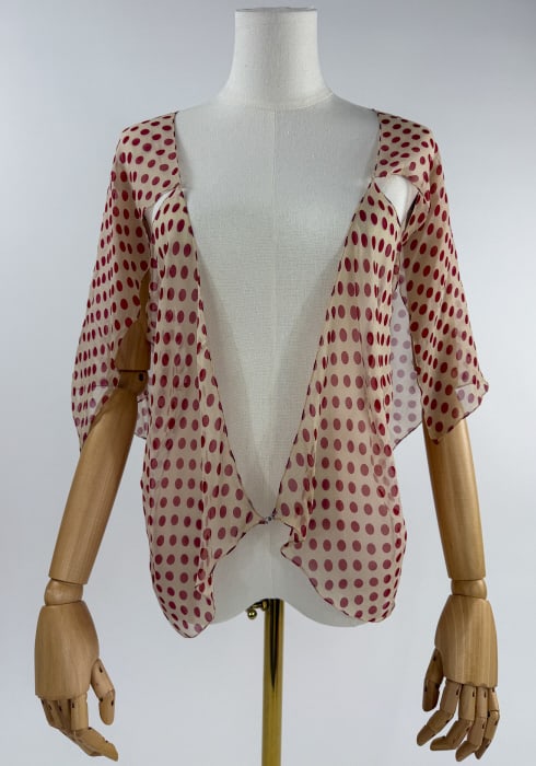 Vintage 1930s Polka Dot Silk Chiffon Blouse (1 of 9)