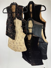 Collection of 5 Antique 19th C Waistcoats Vests