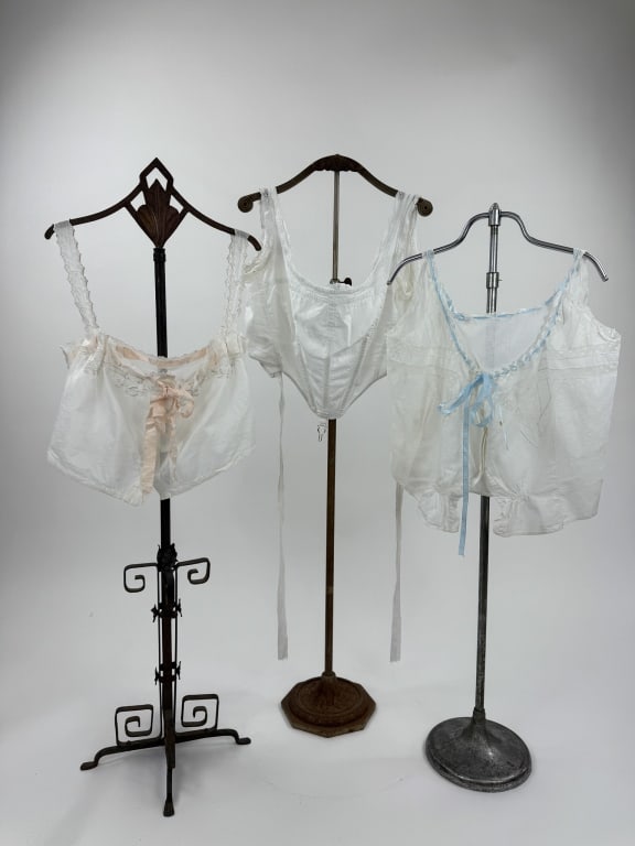 Collection of 3 Antique White Cotton Corset Covers (1 of 9)