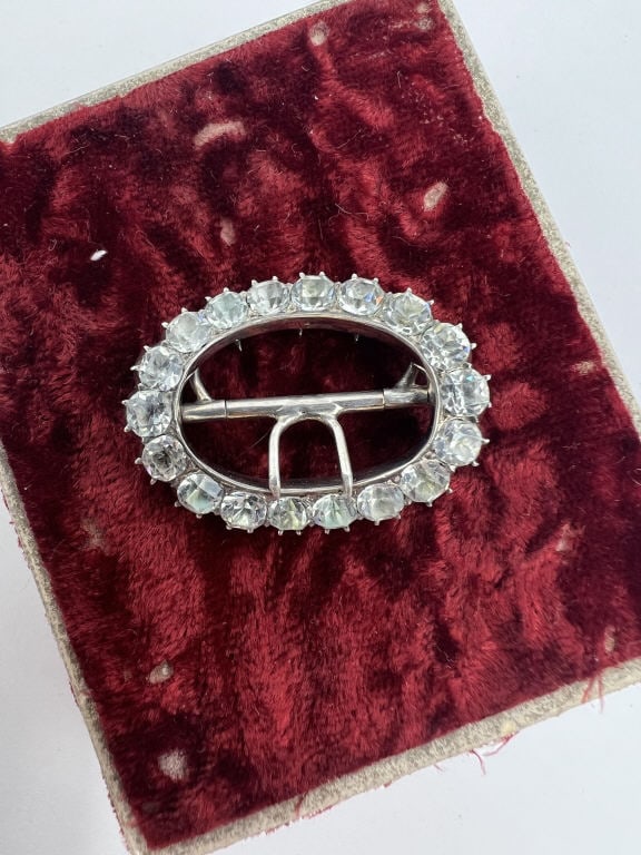 Antique Georgian Sterling Silver & Paste Buckle (1 of 11)