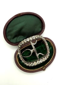 Antique C 1800 Georgian Era Paste Set Buckle