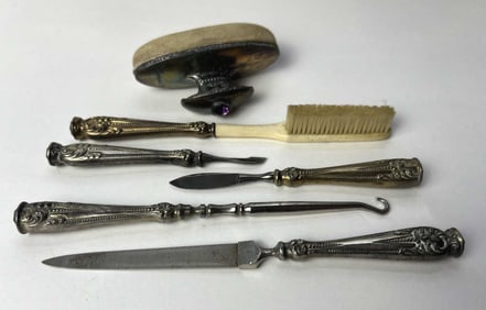 Antique 19th Century Sterling Silver Vanity Set