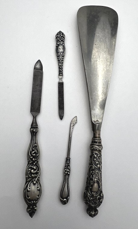 Four Antique 19th Century Sterling Vanity Items (1 of 5)