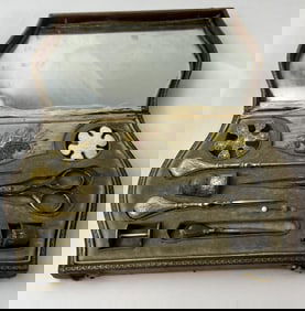 Antique French Sterling Silver Boxed Sewing Set