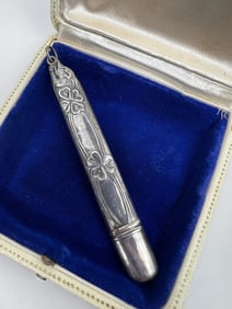 Antique Sterling Chatelaine Sewing Needle Case